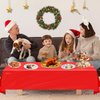 Dvaorc 12 Pack Red Tablecloths Christmas Table Cloth Xmas Red Table Cover Christmas Party Tablecloth Rectangle Tablecloth for Christmas Holiday New Year Party Supplies 51x86IN (12)