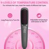Househerb Hair Straightener Brush, with 200 Million Negative Ions, 9 Temp Settings (290℉-450℉), MCH Fast Heating, Dual Voltage, 2-in-1 Straightening & Curling, Portable Ionic Brush for Travel