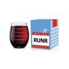 GSM Brands Stemless Wine Glass for Runners (5K, 10K, 13.1, 26.2 Measurements) Made of Unbreakable Tritan Plastic and Dishwasher Safe - 16 ounces