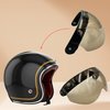 (1PCS) 3-Snap Removable Motorcycle Helmet Visor/Shied with Flip-Up Tinted Bubble Lens | Universal, Retro, Windproof & Anti-Fog Mini Sun Shield Replacement for Half-Face Helmets (Brown)