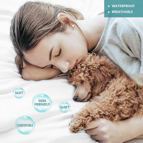 Mattress Protector Full Size Waterproof Mattress Cover Soft Breathable Noiseless Bed Cover Deep Pocket for 6-15" Pad - Machine Washable Vinyl Free (1 Pack)