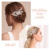 Yean Crystal Bride Wedding Hair Comb Rose Gold Flower Bridal Hair Piece Rhienstone Hair Accessories for Women and Girls (Rose gold)