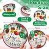 Funnymoom 48 Pcs Christmas Paper Plates Include 9 Inch Xmas Balls Holly Poinsettia Plate 7 Inch Watercolor Pine Disposable Plates Blue Gray Dinner Plate for Holiday Party Supplies(Xmas Ball)