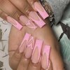 RUOKEXIN Valentines Press on Nails Long Coffin Fake Fingernails with Nails Glue Pink Heart Acrylic False Nails with Glitter Designs French Glossy Artificial Nail Press ons Stick on Nails for Women