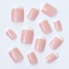 Bellelfin 120Pcs White French Tip Press on Nails Short Square Fake Nails, Full Cover Glossy Pink False Nails Acrylic Glue on Nails Cute Artificial Fingernails for Women Girls