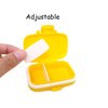 Honbay 2PCS Vitamin Organizer Box Portable Small Pill Case with 3 Removable Compartments for Travel or Daily Use