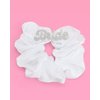 xo, Fetti Ivory XL Bride Rhinestone Scrunchie - Satin Hair Tie | Bachelorette Party Accessory, Bride to Be Favor, Bridal Shower Headwear, Bridesmaid Gift, Wedding Supplies, Engagement Decorations