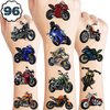 100 PCS Motorcycle Temporary Tattoos Themed Birthday Party Supplies Decorations Favors Decor Dirt Bike Motocross Racing Rider Biker Tattoo Stickers Gifts For Game Boys Girls Classroom School Prizes