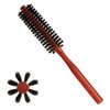 Boars Hair Round Brush, Mini Round Brush, Small Hair Bush for Small Round Brush for Blow Drying, Curling Brush for Short Hair, Small Beard Brush Round Bristle Brush