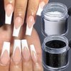 Vonrui Superfine French Nail Glitter Powder - Black White Snow Design Nail Sugar Powder Shiny Effect Candy Glitter Flakes Pigment Dust Gel Polish Manicure Accessories DIY Crafts (2 Bottles)