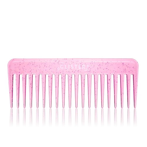 Glister - Paradise Detangling Wide-Tooth Comb Brush for Best Styling and Professional Care, Suitable for Curly, Long, Wet Hair Types - Durable & Reduces Hair Loss - (Pink)