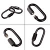 6 Pcs M4 Black Carabiner Chain Quick Links Connector 4mm Thickness Oval Stainless Steel Locking Carabiner Screw Lock Clip By STARVAST for Swing Play Set and Outdoor Equipment