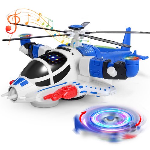HOLYFUN Toddler Airplane Toys for Boys, Helicopter Toys with Sounds and Lights, Birthday Gifts Plane Toys for Boys 3 4 5 Year Old