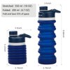 Anntrue Collapsible Water Bottle Food-Grade Silicone Portable Leak Proof Travel Water Bottle, 18oz(Navy Blue)