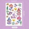 EMOME Mermaid Temporary Tattoos for Kid, Kids Tattoo Stickers for Mermaid Birthday Party Supplies Decorations, Glitter Luminous Temporary Kids Tattoos