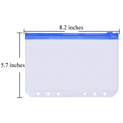 Antner 12PCS A5 Binder Pockets 6-Hole Budget Cash Envelopes for A5 6-Ring Binder, Multicolor Zipper Binder Pouches Panner Inserts Money Organizer Stuffing Envelopes for Savings Challenge Binder