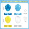 61pcs Blue and Yellow Balloons, 12 Inch Clear Yellow Blue Balloons for Cartoon Theme Baby Shower Engagement Wedding Birthday Party Decorations
