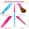 5 Pieces Kolinsky Acrylic Nail Brush Kolinsky Hair Bristles Crimped Shaped Handle Acrylic Brush Nail Brushes for Acrylic Application Nail Art Manicure Tool Size 6, 8, 10, 12, 14 (Pink, Blue and White)