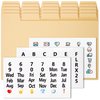 OFFILICIOUS 25 Manila Index Card Dividers 4x6 - Index Card Organizer Dividers with Tabs & 108 Stickers for Index Cards 4x6 - Recipe Card Dividers, Note Card Organizer, Monthly Dividers, Card Stock