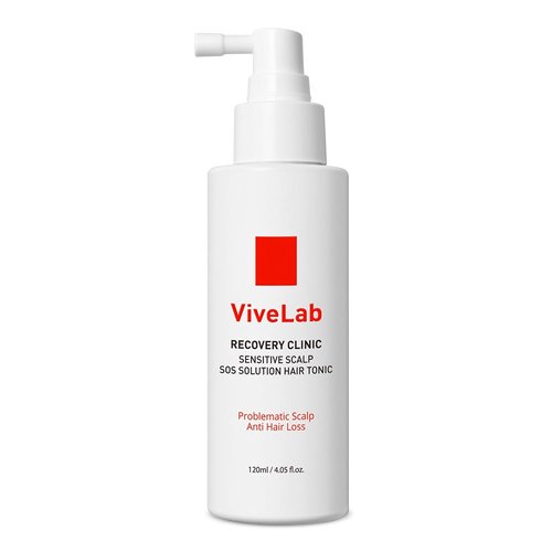 ViveLab Recovery Clinic Sensitive Scalp SOS Solution Hair Tonic - Anti Dandruff, Hair Loss Relief, Hair Thickening for Itchy & Irritated Scalp - Rich with Beer Yeast, Biotin, Caffeine, 4.05 fl.oz.