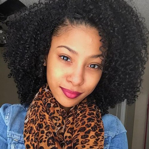 ZigZag Hair Afro Kinky Curly Clip In Human Hair Extensions Brazilian Virgin African American 4B 4C Clip in Hair Extensions Natural Clip Ins For Black Women (10inch, 3B 3C)