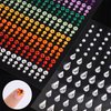 984pcs Rainbow Rhinestone Stickers, Self Adhesive Rhinestones with Tweezers Hair Pearls Jewels Face Diamonds Stick on Colorful Gem Rhinestone Embellishment Stickers for Crafts Body Eyes Nails