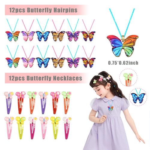Animal Party Favors Fairy Birthday Party Supplies Girls Gift Bags with Keychains Hairpins Stickers and Organza Bags for Birthday Party Supplies Fairy Party Decorations (Butterfly)