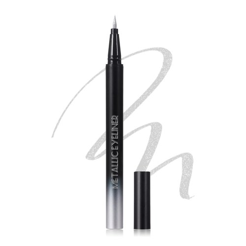Silver Diamond Glitter Liquid Eyeliner Pen, Shimmer Eye Liner Waterproof Long-Stay, Metallic Satin Finish Colored Eyeliner, Ultra-Fine Tip Smudge-Proof, High Pigmented Eye Brightener Pen for Stage-04