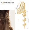 TEBIEKOY Butterfly Hair Clips Claw Clip for Women, 2 Pcs Metal Tassel Bow Hair Claws for Thick Thin Curly Fine Hair, Cute Metal Hair Claw Clips Accessories