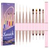 KEMEISI Nail Art Brush Set, 9PCS Double-Ended Acrylic Nail Liner Brush Dotting Pen for Gel Polish Nails, Nail Design Tools for Professional Manicure DIY Home Salon