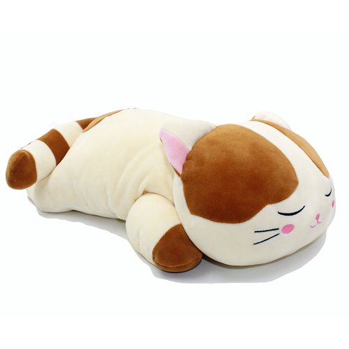 Vintoys Very Soft Cat Big Hugging Pillow Plush Kitten Kitty Stuffed Animals Brown 23.5"