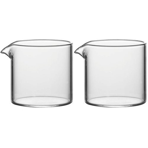 Sizikato 2pcs Transparent Glass Creamer, 4oz Mini Coffee Milk Creamer Pitcher.