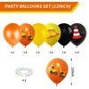 Construction Balloons, 12 inch Black Orange Yellow Balloons,Excavator Helmet Warning Printed Latex Balloons for Construction Party Birthday Truck Theme Baby Shower Boys Party Supplies