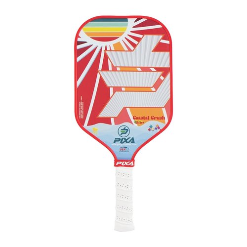 PIXA Coastal Crush Pickleball Paddle, T-300 Carbon Fiber High Grit, Friction Surface, 5.25 inch Handle, USAPA Approved, Beginner/Intermediate Raquet, Great Gift!