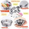 Play Pots and Pans Toys for Kids Kitchen Playset Pretend Cookware Utensils Play Set Play Cooking Toys Mini Stainless Steel Cooking Utensils Toys Kitchen Playset Accessories for Boys Girls