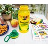 Silver Buffalo Crayola Crayon Box Retro-Style Twist Spout Plastic Water Bottle Jug and Sticker Set For Personalizing | Holds 32 Ounces