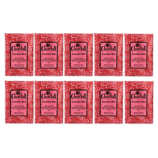 Churchill Coffee Chocolate Mint 10 Portioned Packs -1.5 oz each - Ground - Flavored Coffee