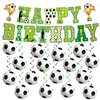 KORHONEN Soccer Party Decorations, Soccer Birthday Party Decorations Includes Happy Birthday Banner and Soccer Hanging Swirl for Kids Boy, Soccer Theme Party Decorations Supplies