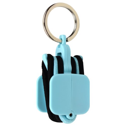 Hair Tie Hub Portable Hair Tie Holder: Stylish Hair Tie Organizer with 3 Bonus Hair Ties (Light Blue)