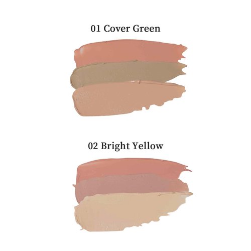 MilleFee Secret Concealer Palette 01 Cover Green, High Coverage, for Dark Circle, Redness, Blemishes, Dullness