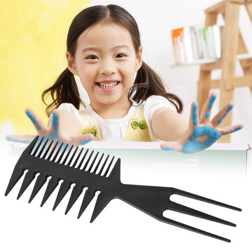 Haosie Wide Tooth Comb, Double Side Coloring Styling Comb, Plastic Hair Dye Comb, Floating Painting Comb, Marbling Combs for Salon Barbers Kids Artistic Accessory