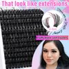 Fluffy Eyelash Clusters 14-22mm Thick Volume Lash Clusters Eyelash Extensions 200D Individual Lashes Clusters 192pcs DIY D Curl Wispy Plant Fibers Lashes Clusters, by Yaiseiko
