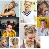 Cat Ears Hair Donut Chignon Claw Clip in Messy Hair Bun Space Bun Hair Pieces Cat Ears Bun Hair Extensions Wig Accessory Ponytail Hairpieces for Women Girls (Brown Black)