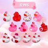 12pcs Valentine's Day Rubber Ducks, Mini Valentine Heart Ducks Valentines Day Party Favors Assorted Rubber Ducks for Kids Valentines Party Supplies Classroom Gift Exchange