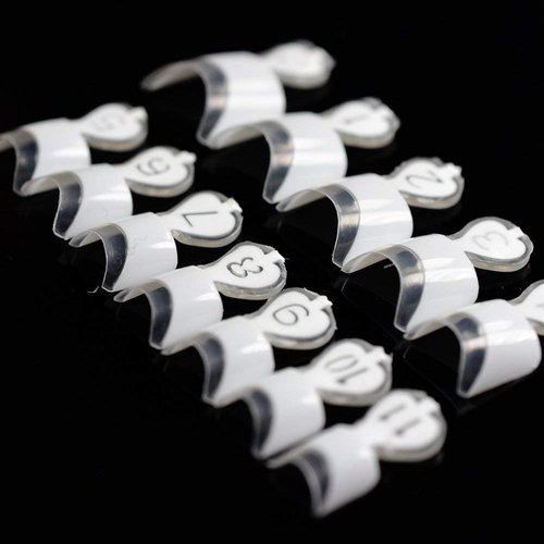 12 Sizes White French Fake Nail Art Tips 24pcs/kit Short Wrap Edge Armor DIY Acrylic False Nails Manicure Accessories Tool x 10 kits