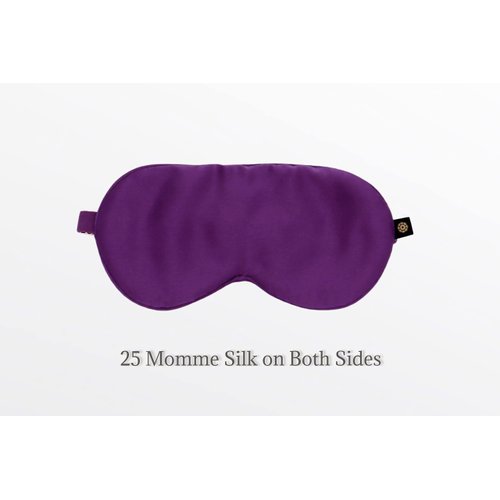 Premium Handcrafted 25 Momme Mulberry Silk Eye Mask for Sleeping (Purple Passion)
