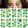 St Patricks Day Tattoo Stickers 10 Sheets Shamrock Temporary Tattoos St Patrick's Day Lucky Shamrocks Fake Tattoos Irish Saint Patricks Day Face Tattoos Stickers for Kids Adults Makeup Art Supplies
