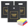50 Pack Die Cut Plastic Shopping Bags with Thank You Logo 9x12 Merchandise Bags Extra Thick Glossy and Shopping Bags for Retail,Boutique Bags with Handles for Merchandise, Gifts, Trade Shows