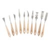 Suiwotin 10pcs Palette Knife Set, Stainless Steel Painting Knife Set, Wooden Handle Paint Spatula Painting Tools, Color Mixing Scraper Pallet Knife for Oil, Acrylic, Canvas Painting