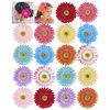Lawie 18 Pack Fake Artificial Silk Gerbera Daisy Flower Sunflower Daisies Hair Clips Barrettes Clamp Clasps Bow With Alligator Brooch Pin Tropical Hair Pieces Accessories African Holiday Wedding Party